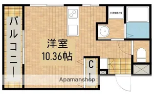 パープルシャトーマルモ【1C号室】の間取り
