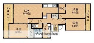 ドルチェ広沢【2階】の間取り