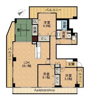 ネオステージ四ツ池公園【7階】の間取り