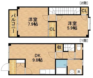 静岡県浜松市浜名区西美薗【テラスハウス】の間取り