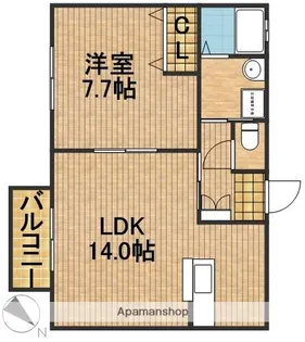 オリーブブランチⅡ【106号室】の間取り