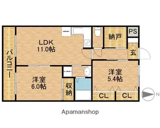 シャングリラ三谷【2階】の間取り