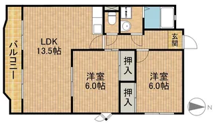 EVEさいわい【102号室】の間取り