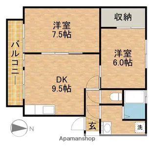 ハイカムール和田Ⅱ【203号室】の間取り