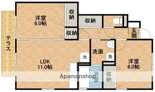 ロイヤルタウン染地台A【1階】の間取り