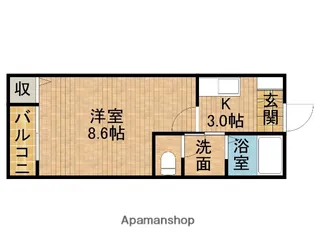 クレフラスト中島【1階】の間取り
