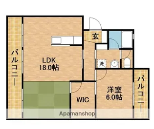 アールベロ【106号室】の間取り