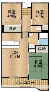 リバティ中島壱番館【5階】の間取り