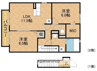 タウンコート・ベルⅠ【2階】の間取り