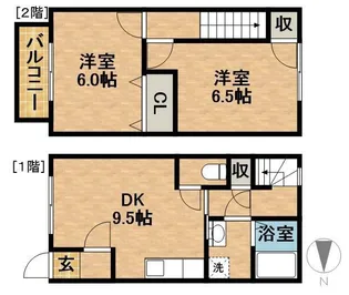静岡県菊川市加茂【テラスハウス】の間取り