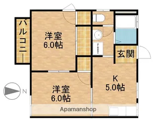 ロジュマン山梨【201号室】の間取り
