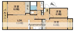 平和ハイツG【2階】の間取り