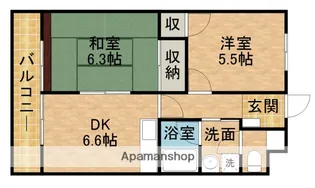 レーニア【401号室】の間取り