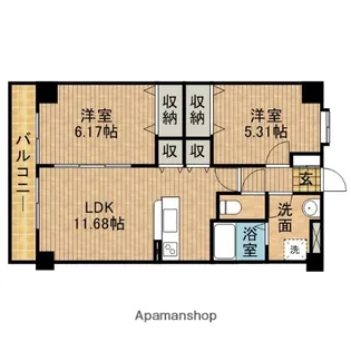 ベルメゾン藤枝【9階】の間取り