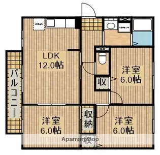 ブルーグラース【2階】の間取り
