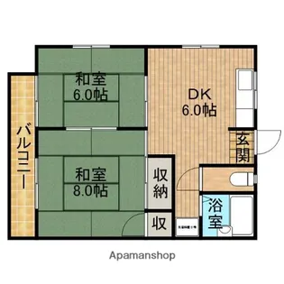 東西屋コーポ【2階】の間取り
