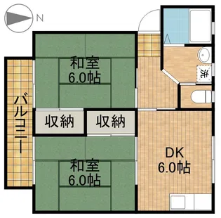 リバティ・マサル【2階】の間取り