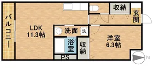 FELICE GATTO WADA【1階】の間取り