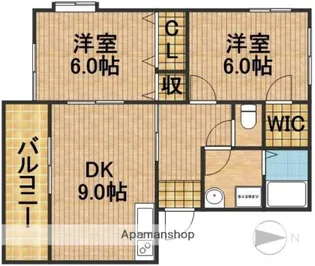 ビバリータウン林B【1階】の間取り