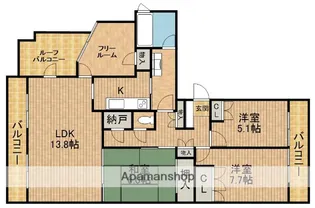 ブライトタウン住吉【1005号室】の間取り
