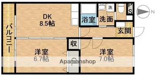 ハミング白木【203号室】の間取り