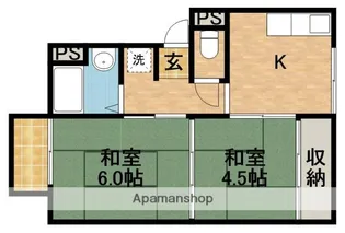 みゆきグループアパート【2階】の間取り