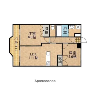ハピネスⅡ【2階】の間取り
