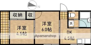 コーポヒサジマ南棟【205号室】の間取り
