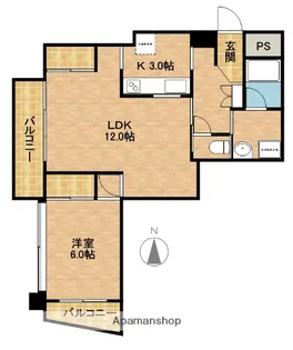 ヴェルメゾン浜松【3B号室】の間取り