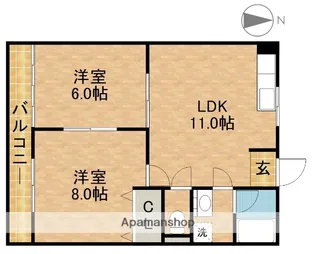 ドーソン【1階】の間取り