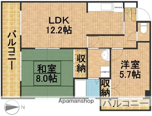 RISEマンション【402号室】の間取り