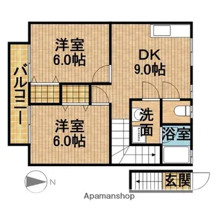 オレンジハウスA【2階】の間取り