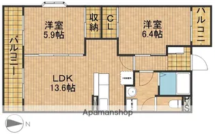 サンパティークK【1階】の間取り