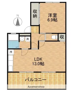 スカイハイツE【1階】の間取り