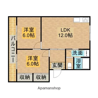 レジデンス榛葉【2D号室】の間取り