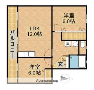 武藤ハイツⅡ【1階】の間取り