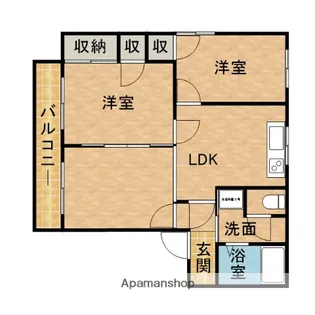 2LDKの間取り画像