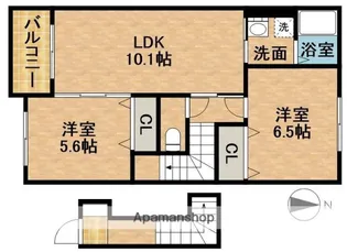ブリエUN【2階】の間取り