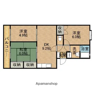 サンヒルズS【3階】の間取り