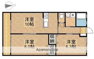 ラ・パレット【1階】の間取り