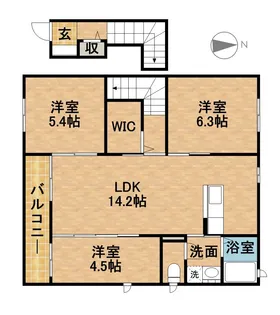 MELROSECOURTⅠ【2階】の間取り