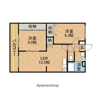 ラ・グリシンヌ【2階】の間取り