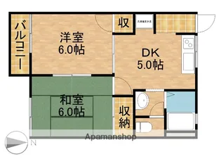 フレグランスあさひ【202号室】の間取り