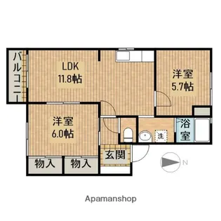 リヴィエールアレイ【2階】の間取り