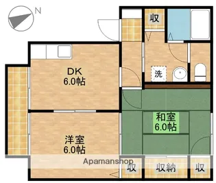 ハイカムールジャスミンB【202号室】の間取り