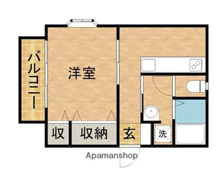 第3アパート【D号室】の間取り