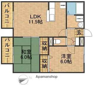 ヴィラコート【1階】の間取り