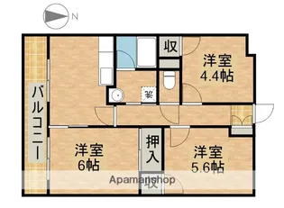 フロントヒルズⅢ【303号室】の間取り