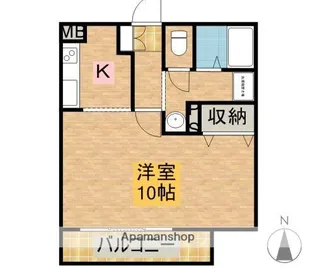 グリーンアートK【202号室】の間取り