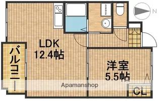 ザ・レジデンス元魚【6階】の間取り